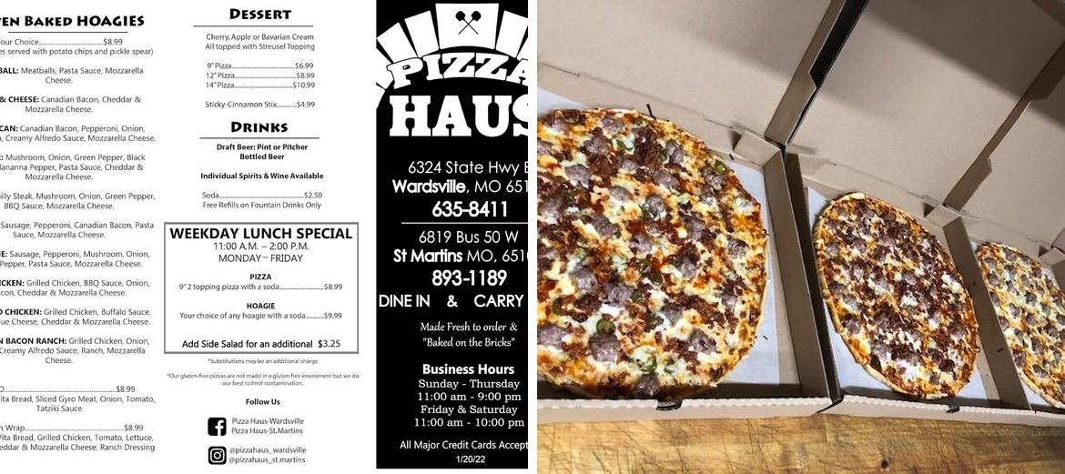 Pizza Haus - St. Martins Menu